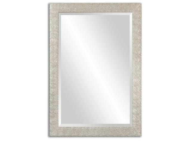 41 Felix Beveled Rectangular Wall Mirror With Textured Antique Silver Frame Newegg Com