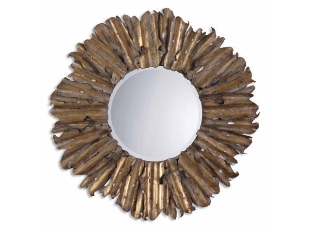 43 Antique Gold Leaf Gray Starburst Metal Framed Beveled 43 Antique Gold Leaf Gray Starburst