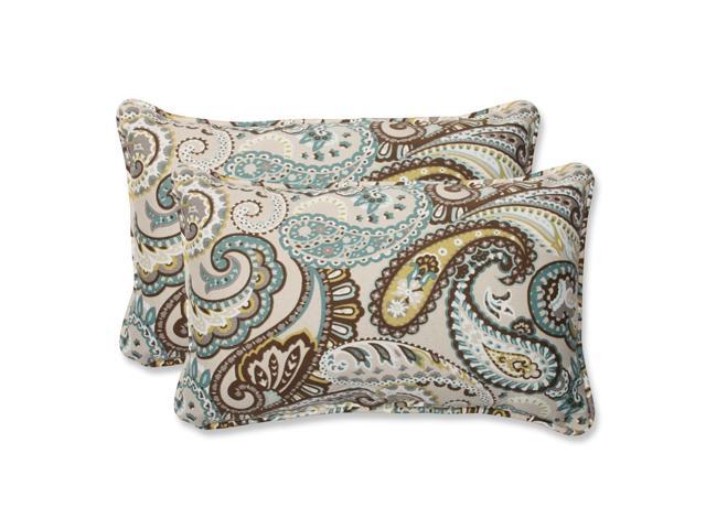 Set Of 2 Paisley Giardino Light Blue And Brown Outdoor Corded