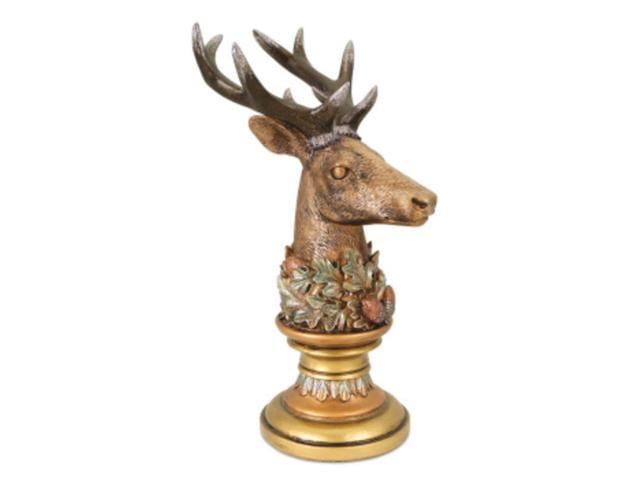 12 Bronze And Gold Deer Head Finial Table Top Christmas