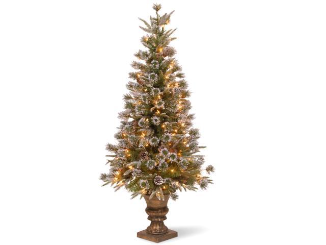 4 Pre Lit Potted Liberty Pine Entrance Artificial Christmas Tree Clear Lights