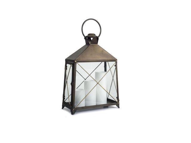 17 75 Brown And Gold Candle Lantern Tabletop Decoration Newegg Com