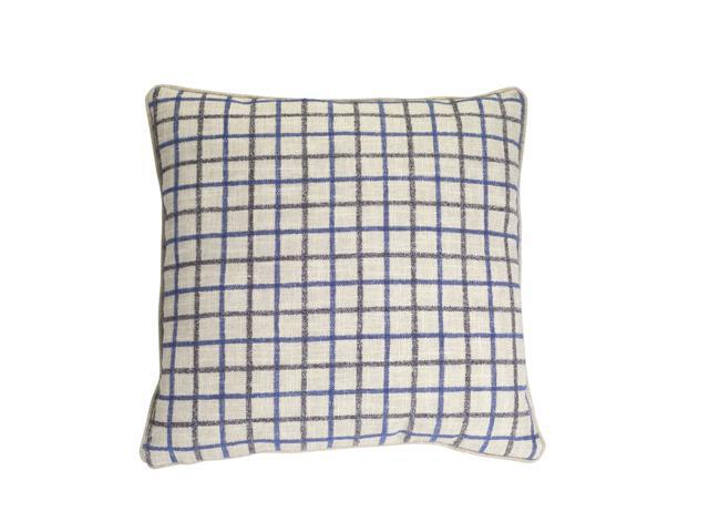 Set Of 2 Blue And Tan Checkered Throw Pillow 17 5 Newegg Com