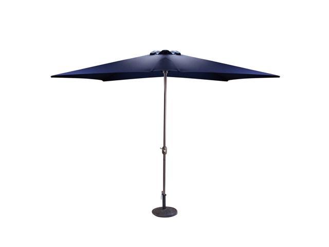 10 Outdoor Patio Market Umbrella With Hand Crank Navy Blue Newegg Com