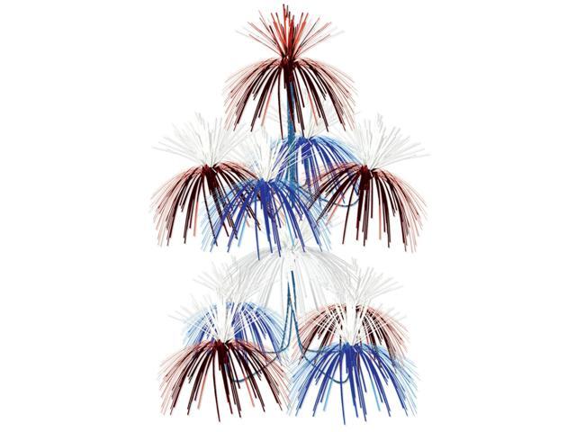 Club Pack Of 12 Patriotic Red White And Blue Firework Chandelier