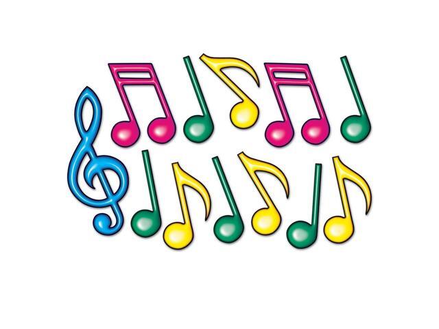 Club Pack Of 144 Fun Double Sided Neon Musical Notes Silhouette