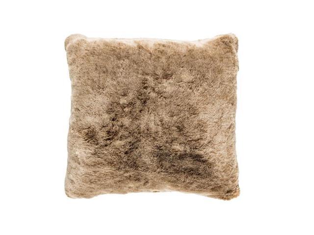 18 Peanut Butter Brown Shag Decorative Throw Pillow Down Filler