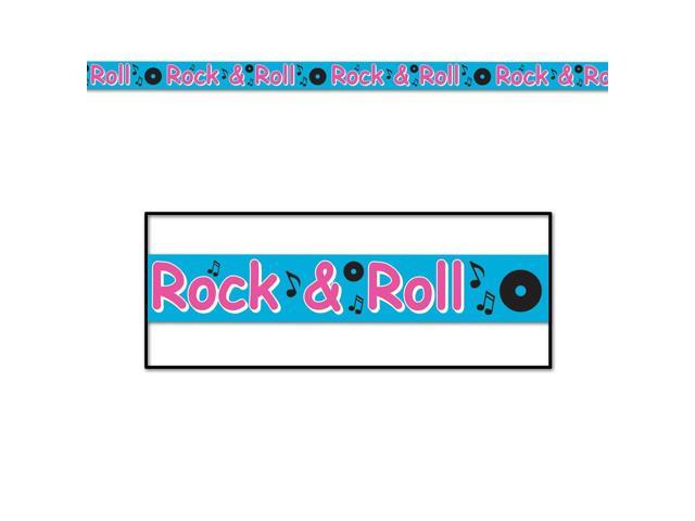 Club Pack Of 12 Light Blue Pink And Black Rock Roll Party