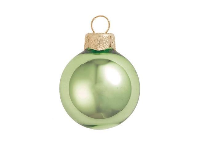 2ct Lime Green Shiny Glass Christmas Ball Ornaments 6 150mm