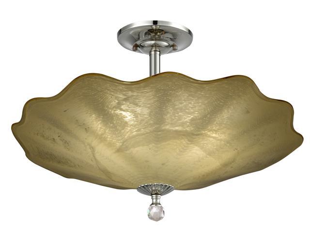 20 Beige Feather Hand Blown Art Glass Semi Flush Mount Newegg Com