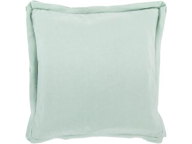 22 Seafoam Green Flanged Trim Decorative Throw Pillow Down