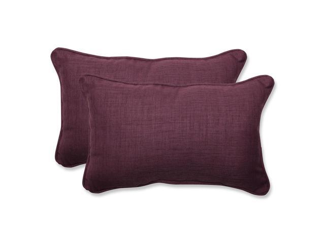 Set Of 2 Purple Textured Decorative Rectangular Throw Pillows 18 5