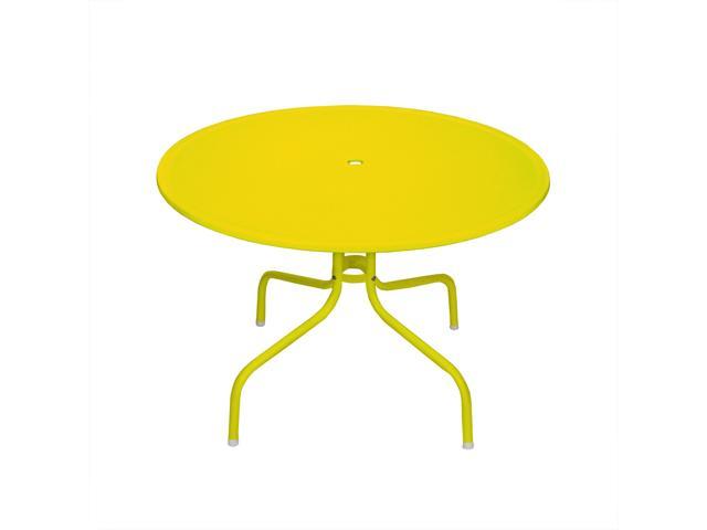 39 25 Inch Outdoor Retro Metal Tulip Dining Table Yellow Patio Furniture Newegg Ca