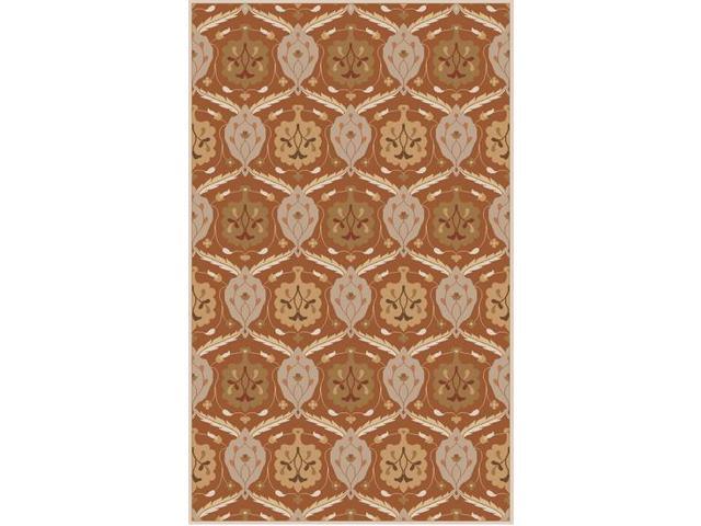 9 X 12 Constantina Taupe And Burnt Orange Hand Tufted Wool Area
