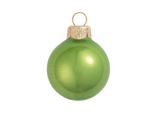 4ct Lime Green Pearl Glass Christmas Ball Ornaments 4 75 120mm