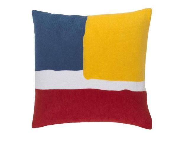 18 Red Blue Yellow And White Decorative Throw Pillow Down