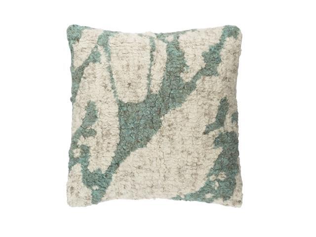 20 Teal Green And Cream Decorative Throw Pillow Down Filler