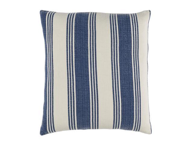 18 Maritime Steel Blue And Alabaster White Decorative Throw