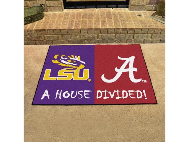 Ncaa House Divided Lsu Alabama House Divided Non Skid Mat Rectangular Area Rug