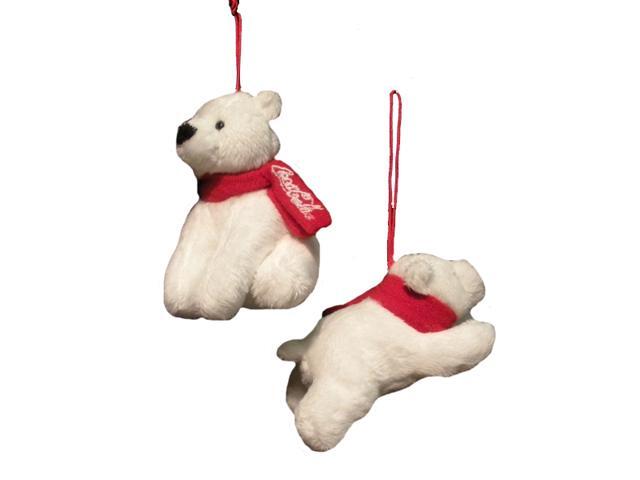Pack Of 12 Coca Cola Sitting And Laying Plush Polar Bear
