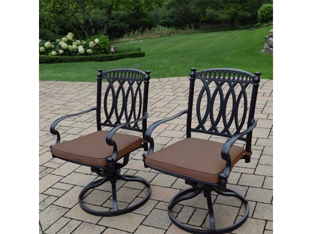 Set Of 2 Black Morocco Aluminum Swivel Rocker Outdoor Patio Chairs W Sunbrella Cushions Newegg Com