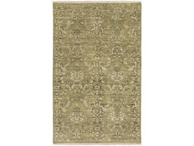 2 X 3 Family Heirloom Olive Green And Sandy Beige Wool Area