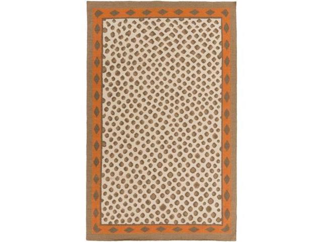 5 X 8 Captivating Cheetah Burnt Orange And Desert Beige Hand