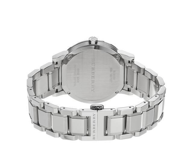burberry check silver with black dial watch