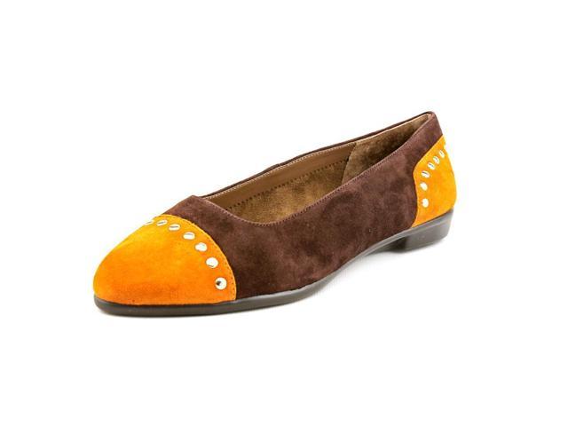 brown leather flats