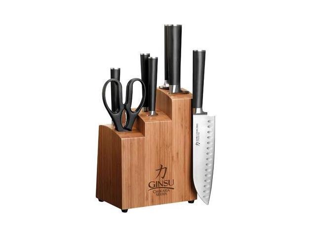 Ginsu Chikara 8 Piece Knife Set with Bamboo Block - Premium Japanese  Stainless Steel, Razor Sharp Blades, Balanced and Dependable in the Cutlery  department at