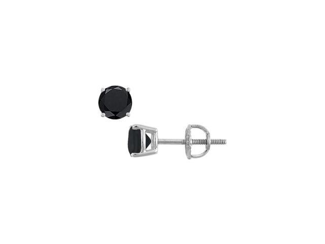 14k White Gold Round Black Onyx Stud Earrings 2 00 Ct Tgw 14k White Gold Round Black Onyx Stud Earrings 2 00 Ct Tgw