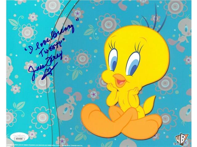 June Foray Signed Looney Toons Tweety 8x10 Photo I Love Granny Jsa