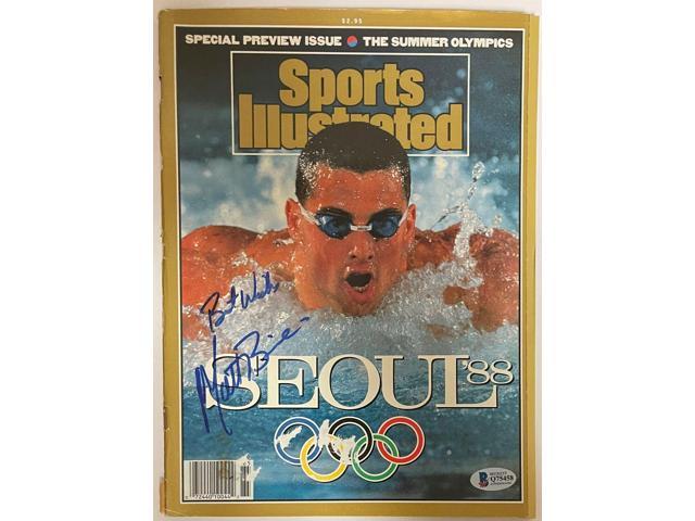 Matt Biondi signed 1988 Sports Illustrated Full Magazine- Beckett/BAS #Q75458- Seoul Summer Olympics Preview Edition cover wear
