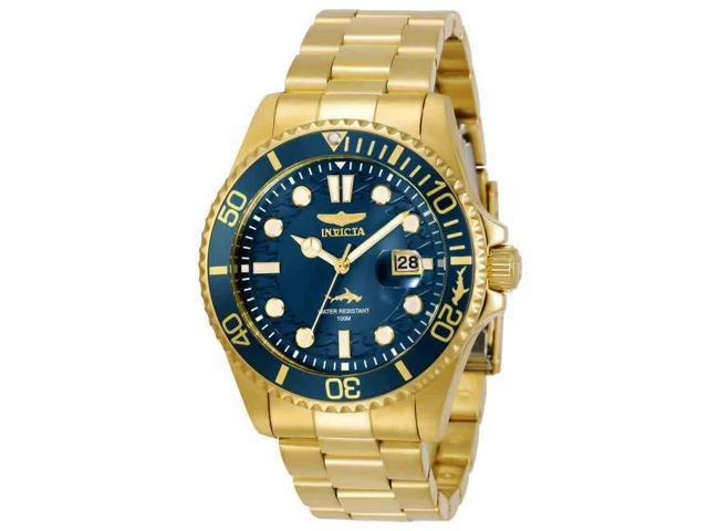 Invicta 30024 Men's Pro Diver Yellow Gold Steel Blue Dial Watch 