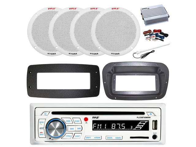 Pyle Marine Bluetooth MP3 Stereo System With 4x 6.5" 150W Speakers & Waterproof Cover