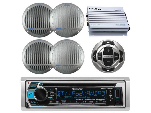 Kenwood Bluetooth USB AUX Radio Marine 5.25/" Speakers 400W Marine Amplifier