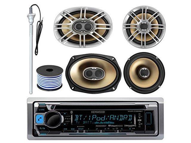 4 Kenwood 6.5/" Speakers Pioneer Car Bluetooth USB CD Radio 50FT Speaker Wire