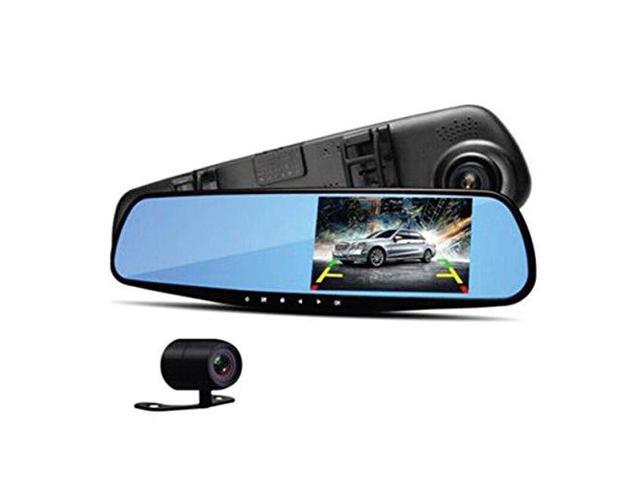 DVR Mirror Dash Cam Recorder Kits 4.3" 1080P HD Dual Lens Rear View Camera 