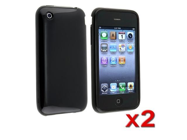 2 Pack Black TPU Flexi Rubber Skin Compatible With iPhone® 3GS /3G