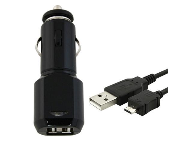 Dual Micro USB Port Car Charger compatible with HTC Sensation 4G