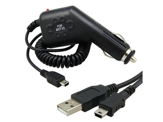 Value Combo Compatible With Motorola Razr V3/ Motorola L2/ L7C, L7E/ L7I/ L71,Blackberry 8800, 7130V, 8707G,A1200/ Razr V3Xx/ Razr V3X/ Maxx V6/ Rizr Z3/Nextel Ic402/ Ic502-Car Charger/USB Data Cable