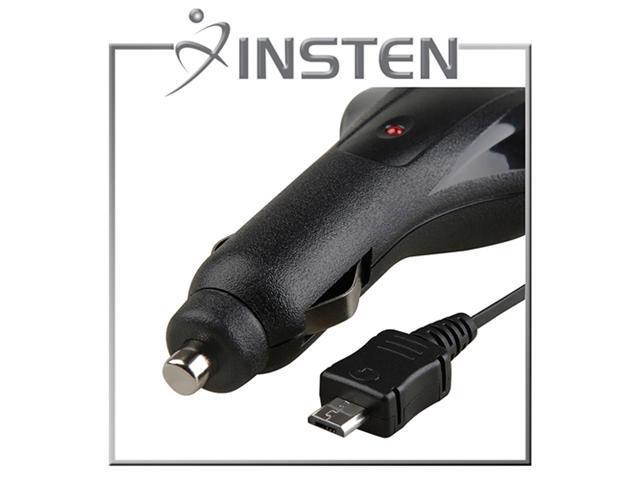 Insten Micro-5 Pin Retractable Car Charger, Black