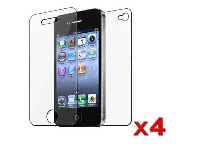 Insten 4 x Front/Back Screen Protector Film for iPhone 4 / 4S G 4th
