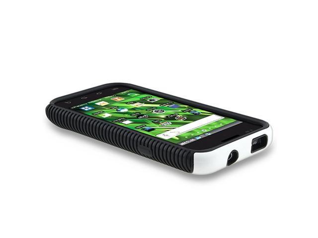 Black TPU White Hard Dual Flex Cover Case compatible with Samsung© Galaxy S 4G T959 Vibrant