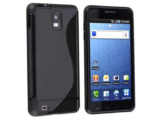 TPU Rubber Black Cover Case compatible with Samsung© Infuse 4G i997