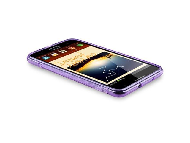 TPU Rubber Skin Case compatible with Samsung© Galaxy Note N7000, Frost Purple S Shape
