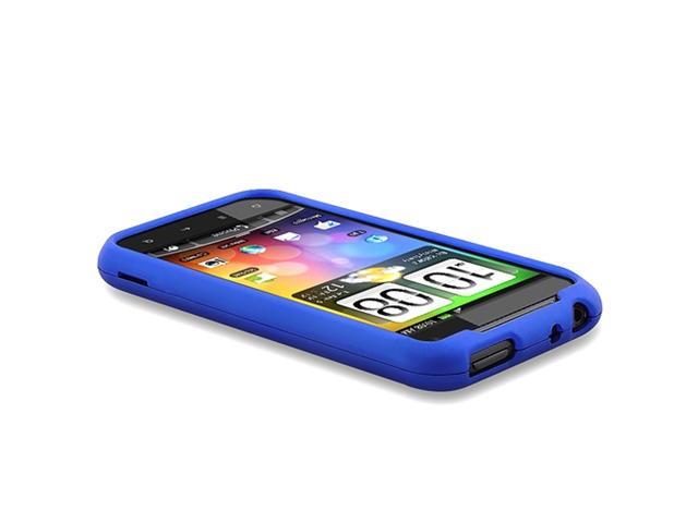 Snap-on Rubber Coated Case compatible with HTC Droid Incredible S, Dark Blue