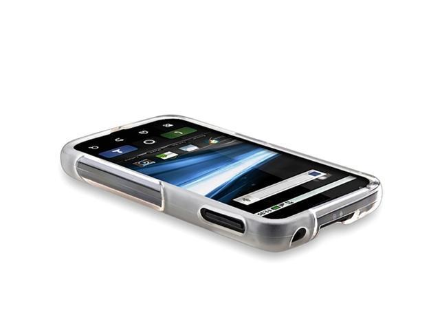TPU Rubber Skin Case compatible with Motorola Atrix 4G MB860, Frost Clear White S Shape