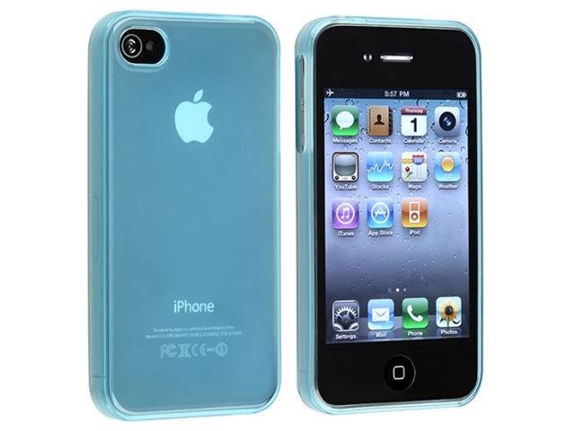 Clear Light Blue TPU Rubber Skin Case compatible with Apple® iPhone® 4 / 4S, Bonus Clear LCD Screen Protector Included