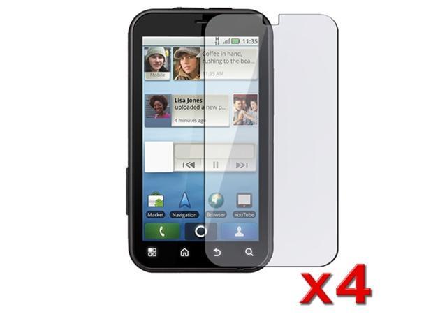 4 Pack Clear LCD Screen Protector Guard compatible with Motorola Defy MB525
